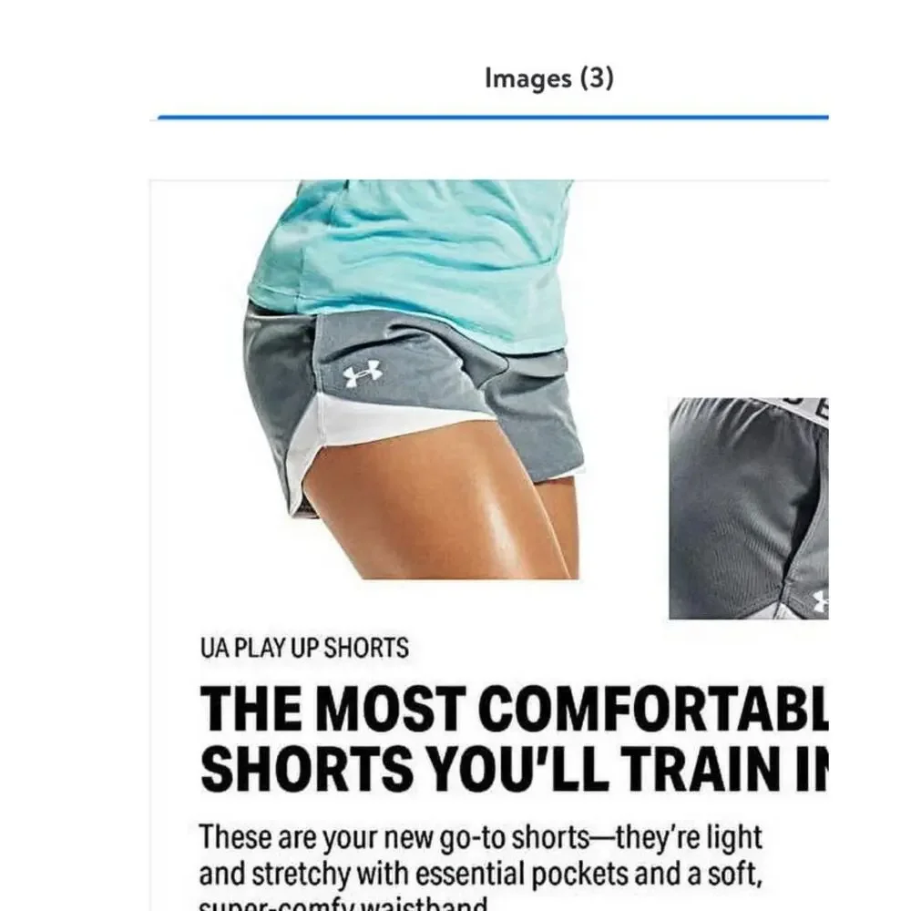 Under Armour ladies Play up 3.0 Gym Short  XS gray/white pockets - Picture 4 of 11